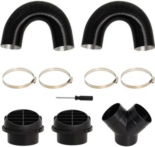 Diesel Heater Ducting 75mm Car Air Heater Set Y Piece Diesel Heater Exhaust Pipe Warm Air Outlet Vent 2Pcs 75mm Mushroom Head Tuyere 4 Clips with Screwdriver Gekufa