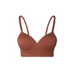 Lemef Seamless Bras for Women Wirefree Padded Bras Chocolate,Size 3XL