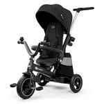 Kinderkraft EASYTWIST Children's Tricycle, with Accessories, Roof Window, Safety Belts, 360 Degree Rotation, Free Wheel, Push Bar, from 9 Months to 5 Years, Black