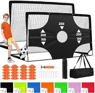 Fololicx Soccer Goals for Backyard, 2 of 6x4ft Kids Soccer Net Training Equipment, Portable Pop Up Toddler Soccer Goal with Soccer Ball, Scoring Target Cloth, and Cones - Fun Youth Outdoor Games