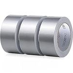 CHUANGSEED 3-Pack Grey Heavy Duty Duct Tape,2 inchesx30 Yards,Waterproof Packing Tape,Bulk Value for Repairs,Crafts and Sealing Sliver Adhesive Tape