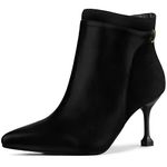 Allegra K Women's Pointed Toe Side Zip Stiletto Heel Ankle Boots Black 7.5 UK/Label Size 9.5 US