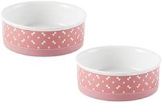 Bone Dry Ceramic Pet Collection, Medium Bowl Set, Rose 2 Count
