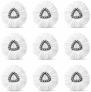 Easy Wring Mop Head Replacement Compatible with O-Cedar EasyWring Spin Mop System, Microfiber Spin Mop Refills for Deep Cleaning, 9 Pack