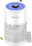 Air Purifiers for Bedroom Home, ZXBEER H13 True HEPA Air Filter Portable Air Purifier with Remote Control, Night Light, Timer, Sleep Mode, Quiet Air Cleaner for Baby, Living Room, Kitchen (White)