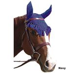 Intrepid International Fancy Crochet Fly Veil, Navy, Oversize