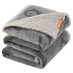 Feandrea Waterproof Dog Blanket, Sherpa Fleece Pet Blanket for Large and Extra Large Dogs, Cats, 203 x 152 cm, XXL, Machine Washable, Reversible Dog Couch Cover Protector, Grey PPB080G01