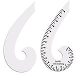 Jasol French Curve with French Curve with Marking Set of 2 Armhole Curve Tailoring Materials pack of 2 (white)