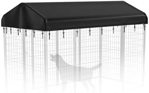 PawGiant Outdoor Dog Kennel Cover Replacement, 420D Waterproof UV-Resistant Cover for 8x4 ft Large Dog Enclosure