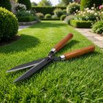 ecofynd Garden Grass Shears With 11-Inch Long Straight Sharp Blades, Manual Grass Cutter with Wooden Handle for Precise Lawn Edging, Grass Trimming & Border Maintenance (GT030)