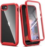 IDweel for iPhone SE 3 Case (3rd Gen 2022),for iPhone SE 2020 Case,for iPhone 8 & 7 Case,Full-Body Sturdy Shockproof Case with Build in Screen Protector Heavy Duty Shock Resistant Hybrid Cover, Red