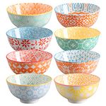 FERAHI Ceramic Bowls, 10 Oz Small Bowls, Set of 8 Ice Cream Bowls, Dessert Bowls, Cereal Bowls for Salsa, Rice, Sauce, Side Dishes, Snack, Condiment, 4.75 Inch-Microwave Dishwasher Safe