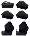 Mouse Bait Station - Mini Rodent Rat Trap Bait Stations - Child and Pet Safe - Heavy Duty and Reusable for Home, Indoor and Outdoor Use – 6 Pack with 1 Key- Black