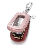 LinsCraft Universal Premium Car Key Fob Case, Leather Key Fob Cover, Key Fob Protector, Car key fob holder for Remote Key Fob (Rose Gold)