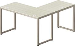 SHW Commercial-Grade L Shaped Corner Office Computer Desk, Maple, 55" x 60"