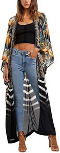 Bsubseach Plus Size Bikini Cover Up for Women Kimono Swimsuit Coverup Summer Cardigan Print