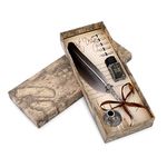 Greensen Quill Pen, Calligraphy Dip Pen Set Retro Fountain Pen Kit Vintage Stationery Box With 1 Ink Bottle 5 Nibs 1 Nib Base For Handwriting, Black