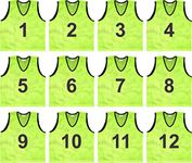 SAS SPORTS 1 to12 Numbered Scrimmage Team Practice Vest, Training Bibs, Soccer Pinnies for Youth, Adult (F-Green, Medium)