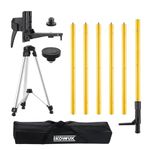 IKOVWUK Telescoping Laser Level Pole with Tripod, 13.8 Ft/4.2 M Pole Stand for Level Tool, Multi-Function Fine-Tuning Bracket with 1/4” Thread & 5/8”Thread Adapter, Carry Bag Included