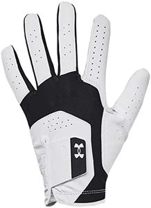 Under Armour Men's Iso-Chill Golf Glove, Black (001)/White, Left Hand Medium Large