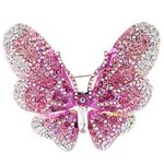 EVER FAITH Women's Austrian Crystal Butterfly Brooch Pink Gold-Tone