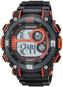 Armitron Sport Men's 40/8284RED Large Metallic Red Accented Black Resin Strap Chronograph Digital Watch