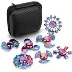 Cool Fidget Pack Toys Set, Novelty Fidgets Spinners Rainwbow Finger Hand Spinner Metal Fidget Chain Cube Kit Focus Autism Toy Fingertip Gyro Stress Relief Spiral Twister Anti Anxiety Gifts Kids Adults