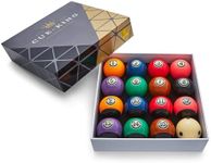 Cue-King Black Edition Pool Balls, Grade AA+ 2-1/4" Regulation Size Set with Pro Dotted Cue Ball, Pool Table Balls, Pool Ball Set, Premium Pool Ball Set
