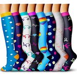 WithYou Men's and Women's Compression Socks (Navy/White/Black/Grey/Blue) -8 Pairs