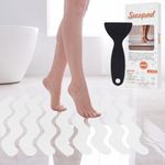 Secopad Patented Anti Slip Shower Stickers, 24PCS Adhesive Decals Safety Strips with Scraper for Bath Tub, Shower Floor, Stairs, White, 1.6"*14.5"