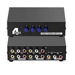 axGear AV Switch Box Composite Selector 4 Port RCA Audio Video 4 in 1 Out to TV