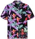 Paradise Found Original Hawaiian Shirt, Magnum P.I, Tom Selleck, Black, L