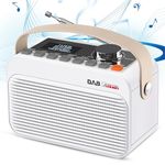 Greadio DAB/DAB+ Radio with Bluetooth, 3600mAh Rechargeable Battery FM Radio, Portable Mains and Battery Powered Digital Radio, USB/TF Card Port, Best Reception, 80 Preset Stations