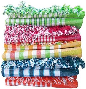 Trident Mesh Masters Handloom Towels 100% Pure Cotton (Pack Of 5) With 1 Year Guarantee Xxxl Size 36/72Inch(90/180Cm) 3/6Feet 800 Gsm Heavy Quality(Multi Color) Mmn:33