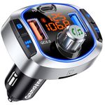 GizmoVine FM Transmitter for Car with 81W Fast Charge (PD 45W & QC3.0 36W), Bluetooth 5.4 Wireless Radio Adapter, Hands-Free Calling, Siri/Google Assistant, Bass Boost & LED Backlit