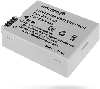 Fosmon LP-E8 High Capacity Lithium-Ion Rechargeable Replacement Battery (2000 mAh) for Canon EOS 700D / 550D / 600D / 650D, Rebel T2i / T3i / T4i / T5i, Kiss X5 / EOS Kiss X6i