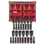 Milwaukee 49-66-6806 Shockwave Impact-Duty 1/2 in. Drive Metric and SAE Deep Well Impact PACKOUT Socket Set (31-Piece)