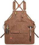 Ahpoun Work Apron Thickened and Waterproof Garden Canvas Apron with Adjustable Cross Straps for Men and Women