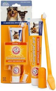 Arm & Hammer Dog Dental Kit - Enzymatic Dog Toothpaste 2.5 oz Chicken Flavor - Dog Toothbrush & Finger Brush - Tartar & Gum Cleaning with Baking Soda Enhanced Formula - Complete Dental Care for Dogs