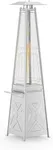 48,000 BTU Patio Heater with Double-Layer Stainless Steel Burner & Wheels,Outdoor Patio Heater with Shelf Tabletop, Safety Tilt Switch, Pyramid Design for Home & Porch Backyard