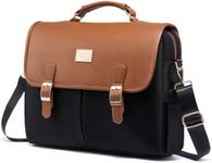 LOVEVOOK Laptop Bag for Women, 15.6 inch Large Capacity Computer Briefcase Case, Crossbody Messenger Shoulder Bag, Office Business Work Tote Bags Purse for Travel Gifts, Brown-black