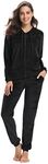 Aottori Black Tracksuits Women Velo
