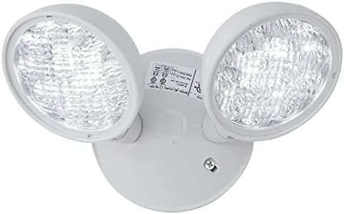 CM MZY Emergency Remote Head Lighting, Double Head Emergency Light, UL Listed, Multi Voltage 3.6 to 24 Volt Input, 2 by 3 Watts, 2 by 180 Lumen, Round，1 Pack