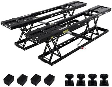 Albott 8000 LBS Portable Car Lift for Home Garage, Heavy-Duty Q355B Steel Vehicle Lift, Adjustable Height up to 27.4", 25–30s Fast Cycle, Locking Levers, Extension Plate, Foldable with Wheels