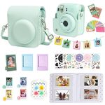 WOGOZAN Accessories Kit for Fujifilm Instax Mini 12 Instant Film Camera Case + Album for Mini 3 Inch + Color Filters + Photo Album & Frames + Wall Hanging Frame + DIY Sticker (Mint Green)