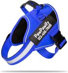 PawPawify Custom No Pull Dog Harness with Name and Phone Number, Heavy Duty Personalized Pet Vest to Prevent Tugging, Pulling, or Choking, Training and Walking (New Blue, XXL (85-140 LBS))