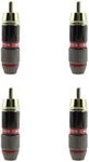 Maxmoral 4PCS Audio Adapter High End RCA Gold Plated Solder Terminal Connector RCA Male Plug for Stereo TV Amplifier and Compact Disc