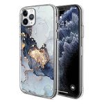 Bosdeny for iPhone 11 Pro Case (5.8"), Glitter Marble Shockproof Design, Slim Hard PC Back and Clear Soft TPU Bumper Protective Cover for iPhone 11 Pro - Black Marble
