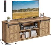 VASAGLE TV Stand for TVs up to 75 Inches, Farmhouse Entertainment Center with Sliding Barn Doors, TV Console Table for Living Room, Honey Brown ULTV325K41