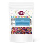 Rulop Dairy Free Rainbow sprinkles 200g, Colourful Sugar Strands That Are a Tasty and Exciting Option For Topping Cakes, Ice Cream and Cookies (Pack of 1)